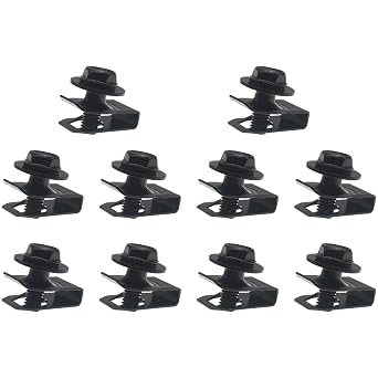 10 Set Bolts with Body Clips Kit Metal Body Bolts Screws and Extruded U Shaped Clips Black Cars Fastening Accessories for Most Cars