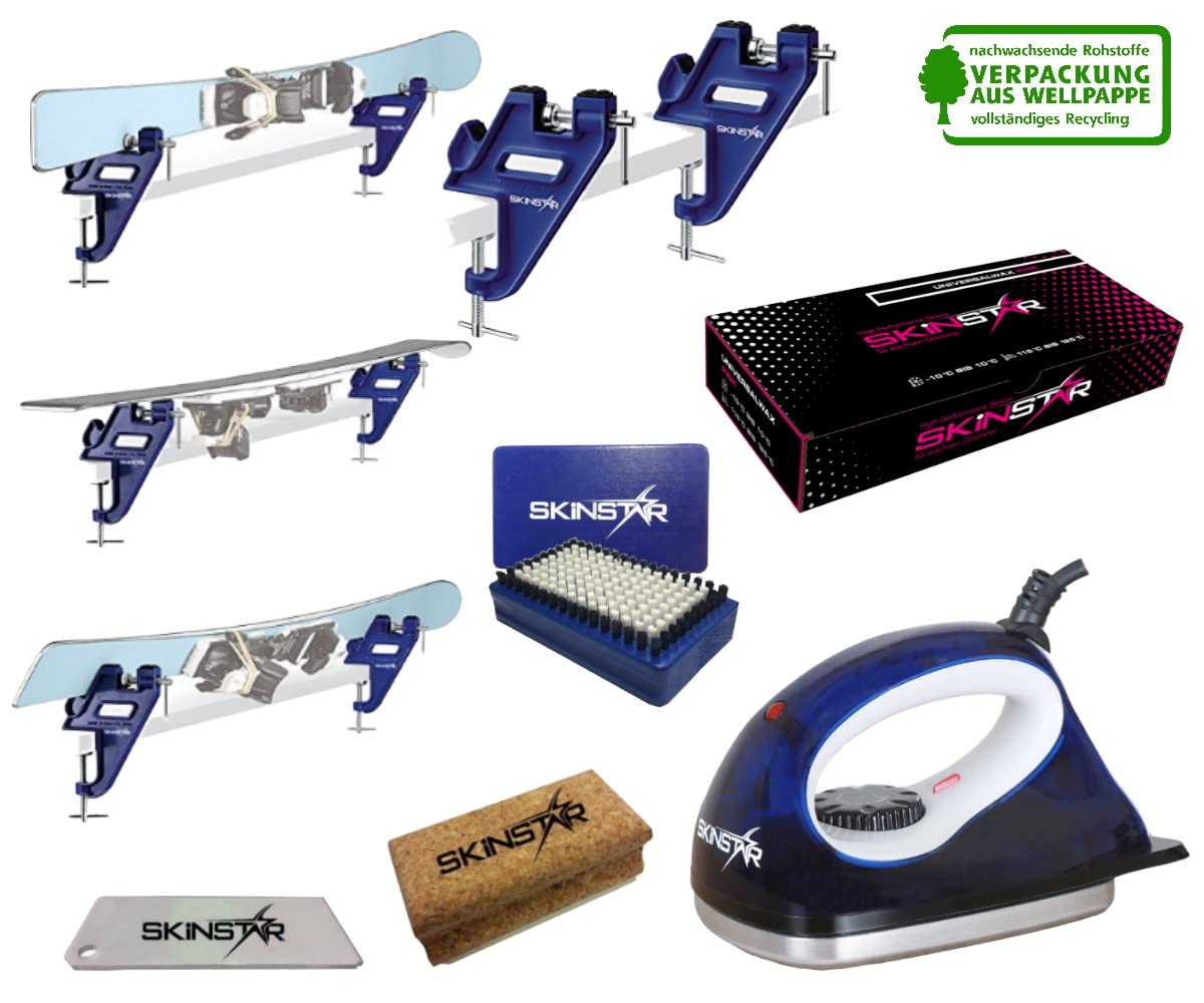 SkinStar skiwax Set tendeurs Fer à Farter Brosse Cire Grattoir 6 pièces