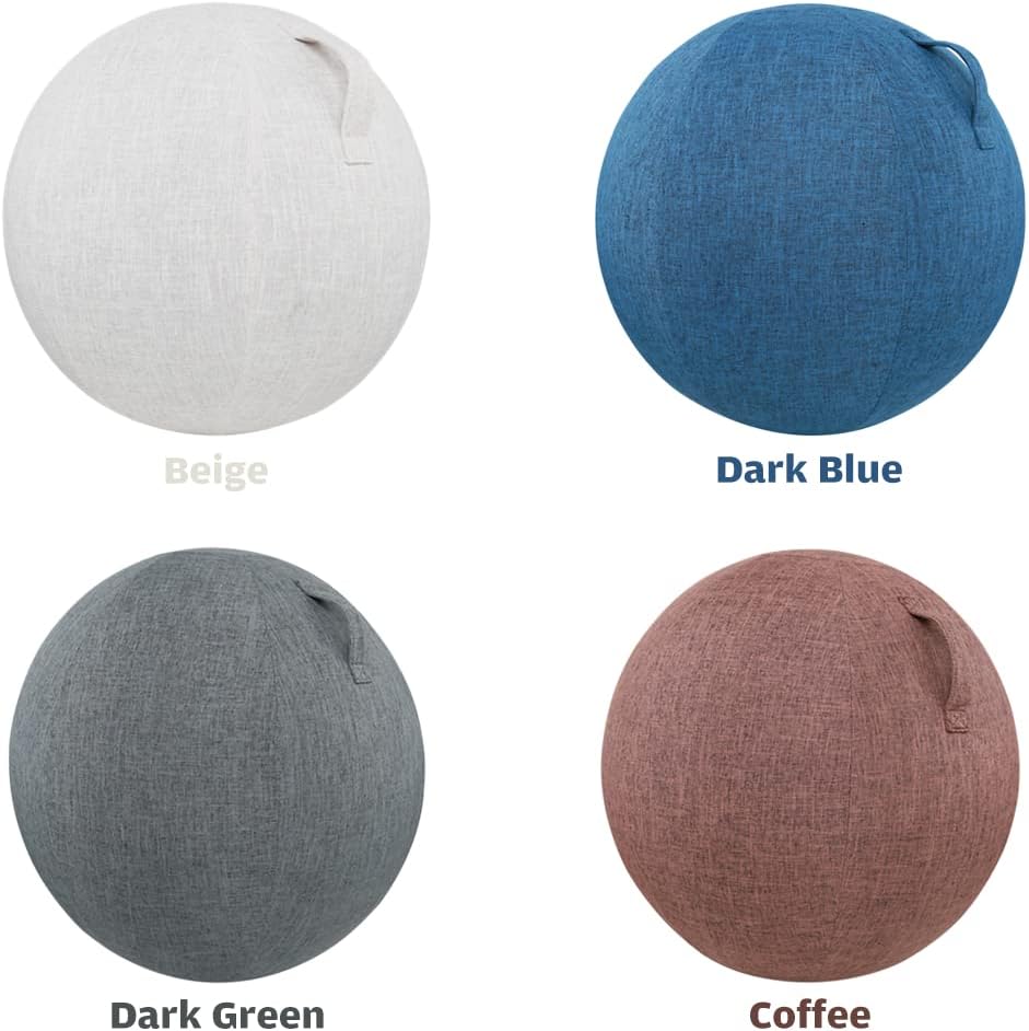 55cm/65cm/75cm Cotton+Linen Protective Yoga Ball Cover Exercise Ball Protection Skin Wrap Accessory