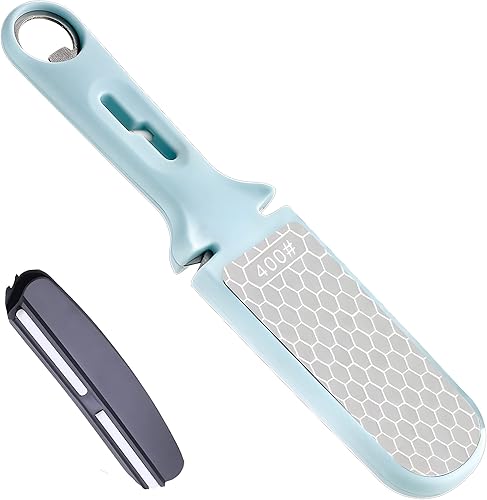 Piedra de afilar de diamante de alta calidad, piedra de afilar cuchillos 6 en 1, piedra de afilar de cuchillos de doble cara grano 4001000,