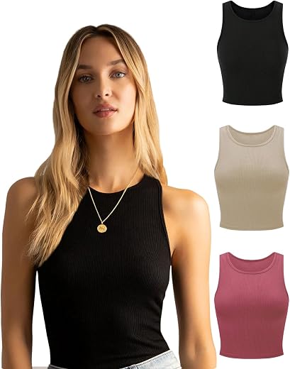 KERI PERRY Tops for Women Crop Top for Women's Tank Activewear Tee Sports Western Casual Cotton Camisole Pack of 3 Combo