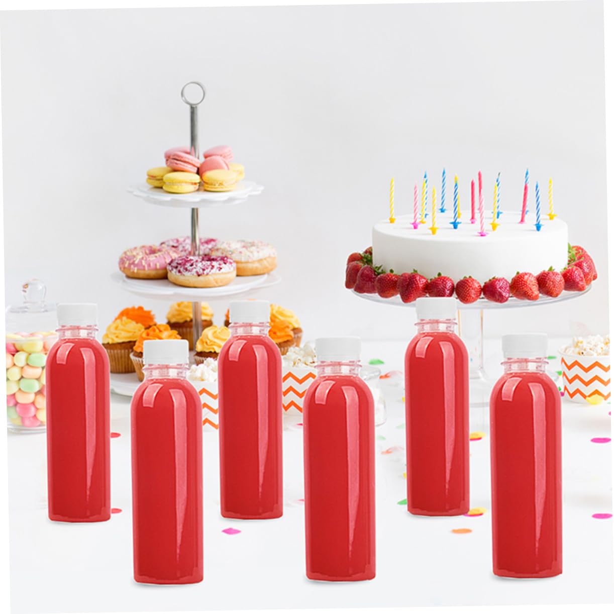 Healifty 30Pcs Transparent Plastic Beverage Bottles Lightweight and Juice Dispensers for Easy Identification of Contents for Restaurants Catering Events and Home Use