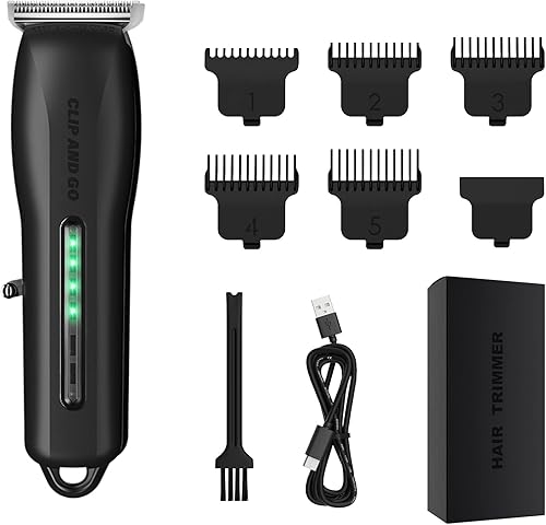 Cortapelos y recortadora de pelo recargable inalámbrica, recortadora de barba para hombres, recortadora de barba ajustable con 5 peines límite, kit