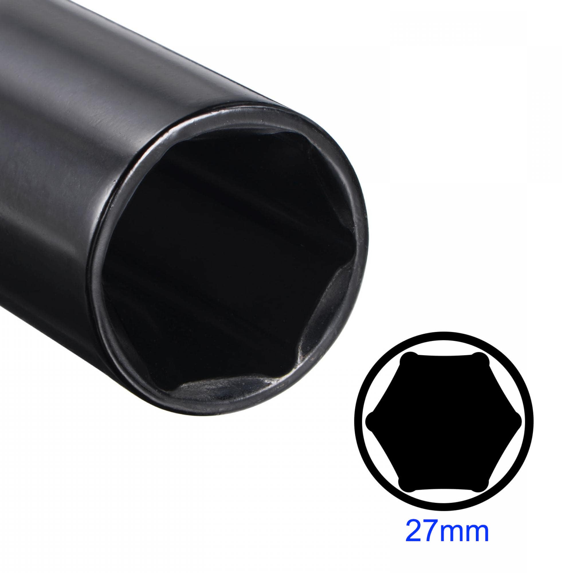 MACHSWON 2Pcs 1/2 Inch Drive - 27mm Deep Impact Socket with 6 Point Design, Heat-Treated Cr-V Steel 150mm Length, Metric Sizes - Image 3