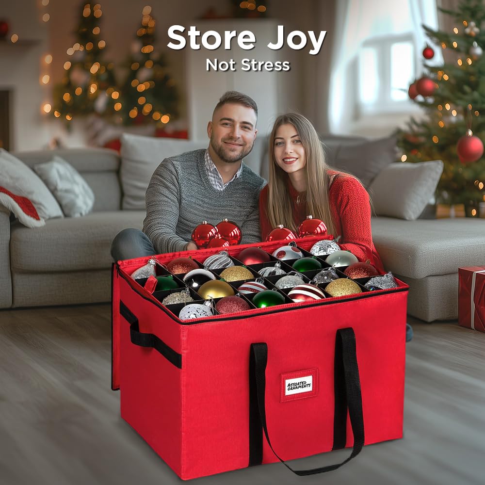 Contenitore Per Palline Di Natale - Organizer Con 54 Scomparti Regolabili - Conserva E Protegge Le Decorazioni