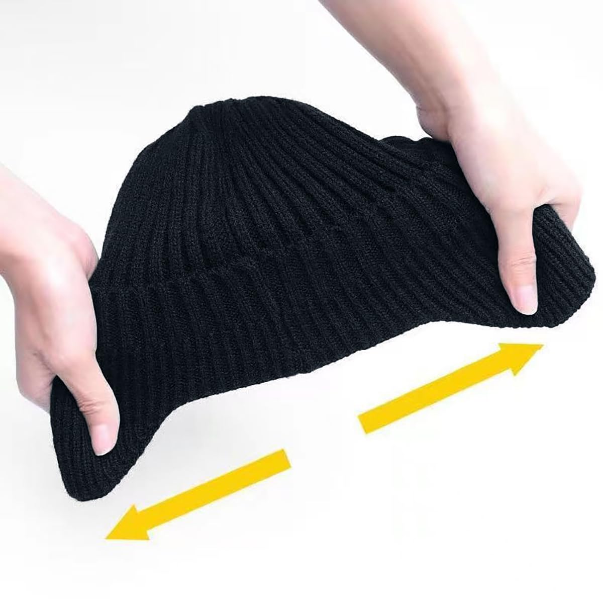 SYGA Winter Woolen Hat Men Ears Protection Beanie Knitted Hat Soft Plush Warm Cap (Above 15 Year) Black - Image 5 thumbnail