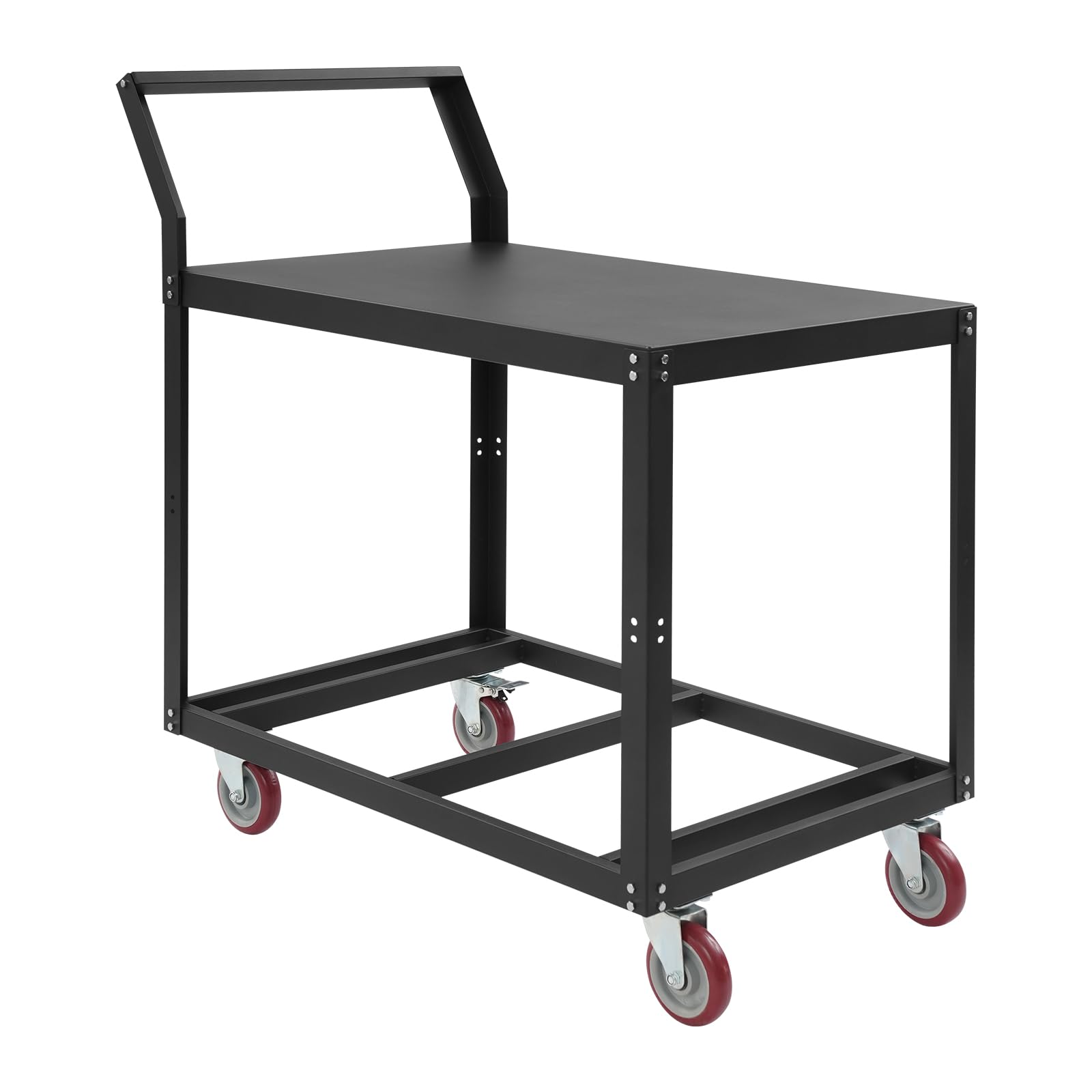 Carro de Herramientas con Ruedas, 89,92x59,94cm, Resistente para Taller | Mesa de Trabajo Comercial, Carro de Mesa de Transporte, Rectangular, 1mm Tablero, Fábricas, Hoteles, Capacidad 350 lb