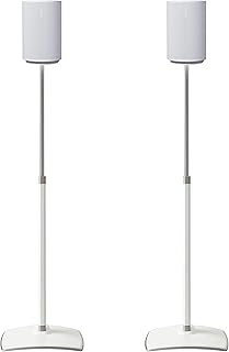Sanus Height-Adjustable Speaker Stands for Sonos Era 100™ (Pair) - Built with Durable Steel & Built in Cable Managment OSSE1A2-W2 (White)