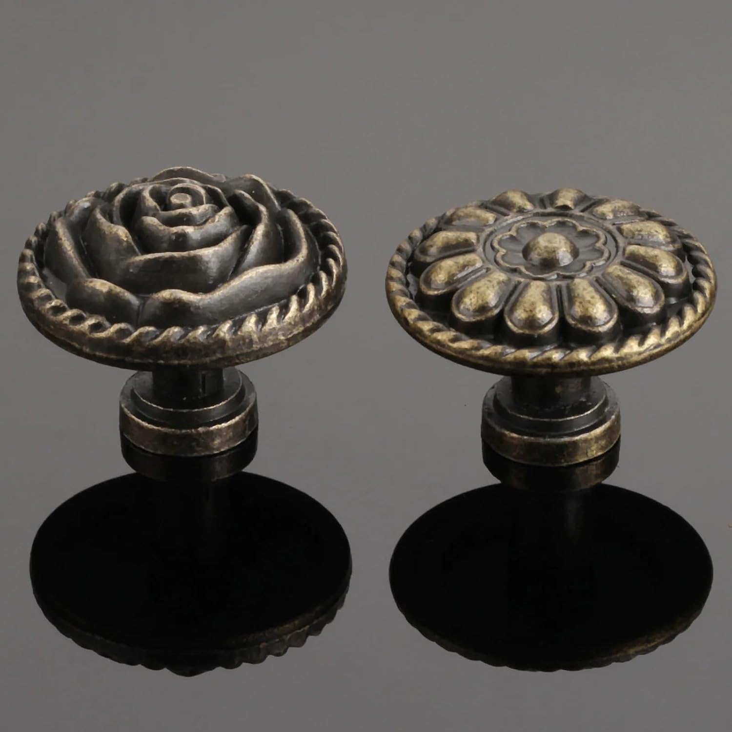 1pc Pull Knob Drawer Knob Vintage Bronze Handle Cabinet Drawer Door Furniture Handle(A)