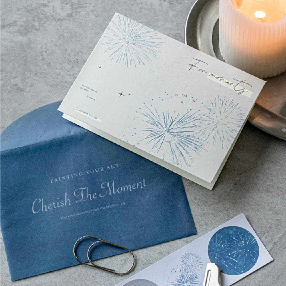 Edel Briefumschläge Set mit Umschlag Karten & Runde Aufkleber Naturthema - Blume Künstlerisch Briefpapier für Einladungskarten Glückwunschkarte Geschenkkarten Dankeskarte Braun 30 Stück