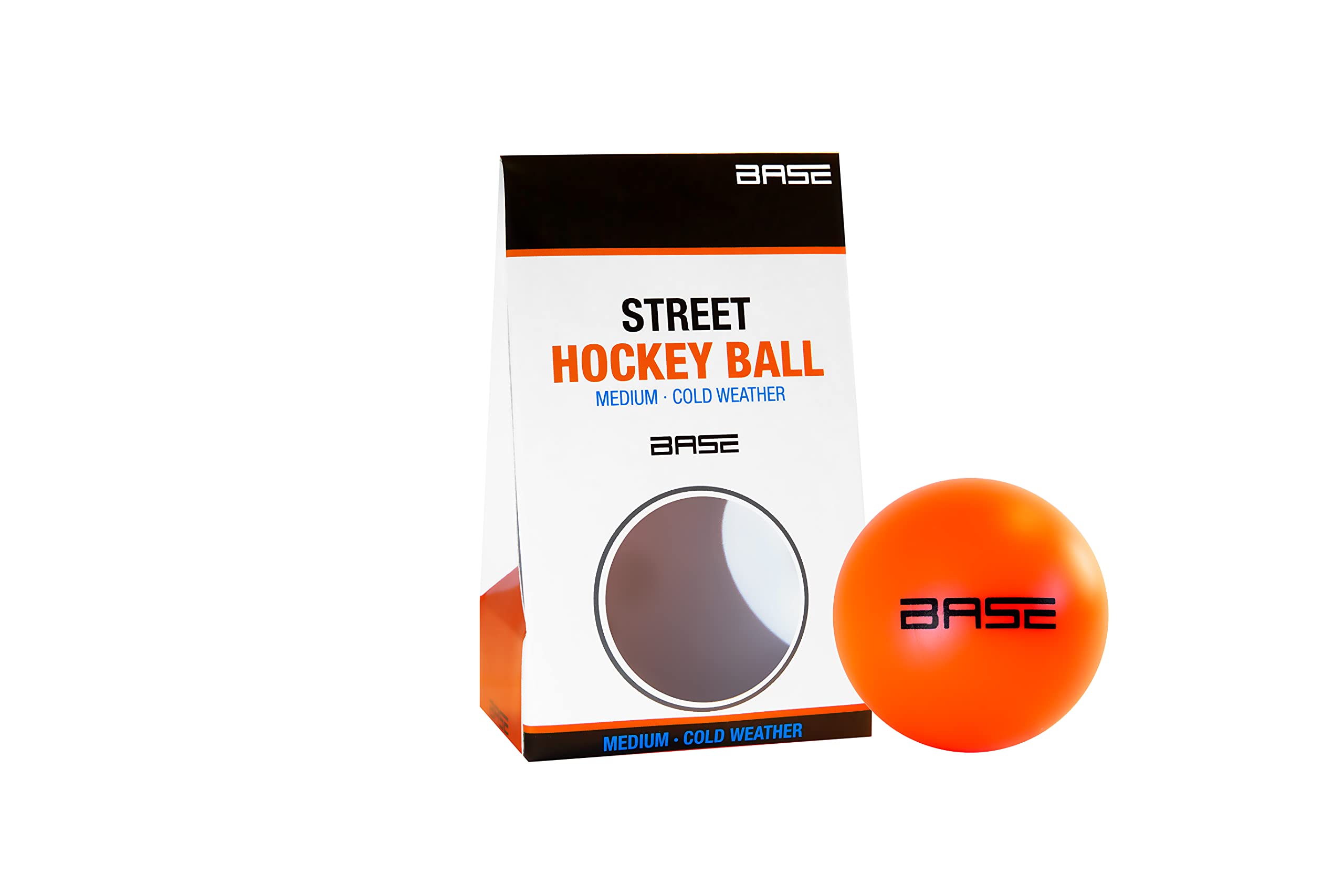 Base Pelota Unisex de Hockey Callejero, dureza Media, Adecuada para hasta -10º C, Color Naranja, 6,5 cm