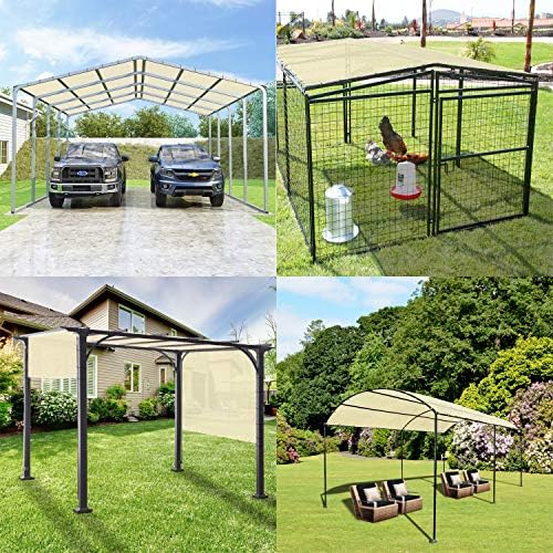 Windscreen4less 16' x 40' Waterproof Sun Shade Sail Straight Edge Outdoor Canopy Cover UV Block for Lawn Patio Backyard Garden Deck Pergola (Beige) - 1