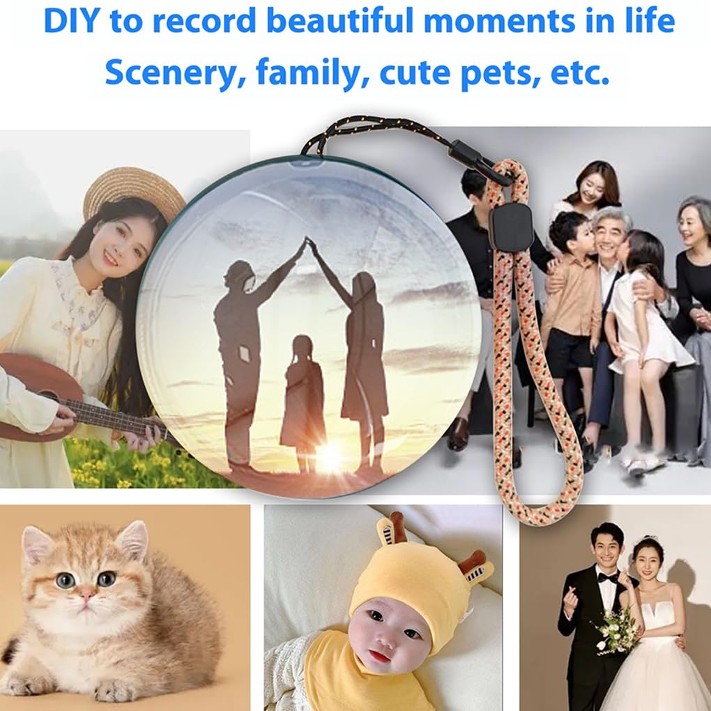 DIY Video Glaskugel mit hochladbaren Funktionen, Schwarz, 7CM | für Geburtstagsüberraschung, 3D Bild in Kristall, 3D Kugel, sphärisches Pixel Display, Kristall Videoplayer