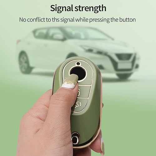 Miniatura 4 de Bqepe Funda para llavero de Mercedes Benz para Mercedes Benz Clase S Clase E Clase E 2020-2022 (verde)