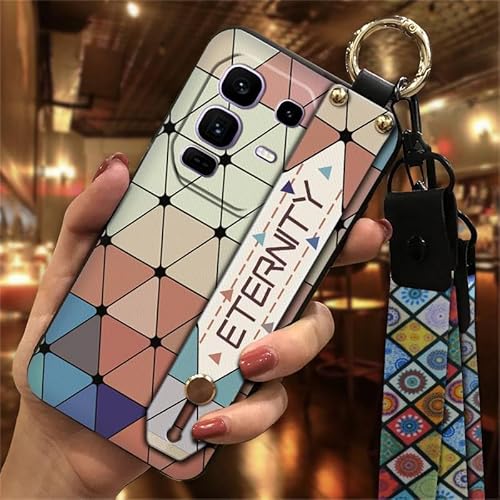 Phone Case Compatible with infinix Note50 Pro+/X6856, Back Cover Wristband Dirt-resistant Wrist Strap Waterproof Shockproof Chin