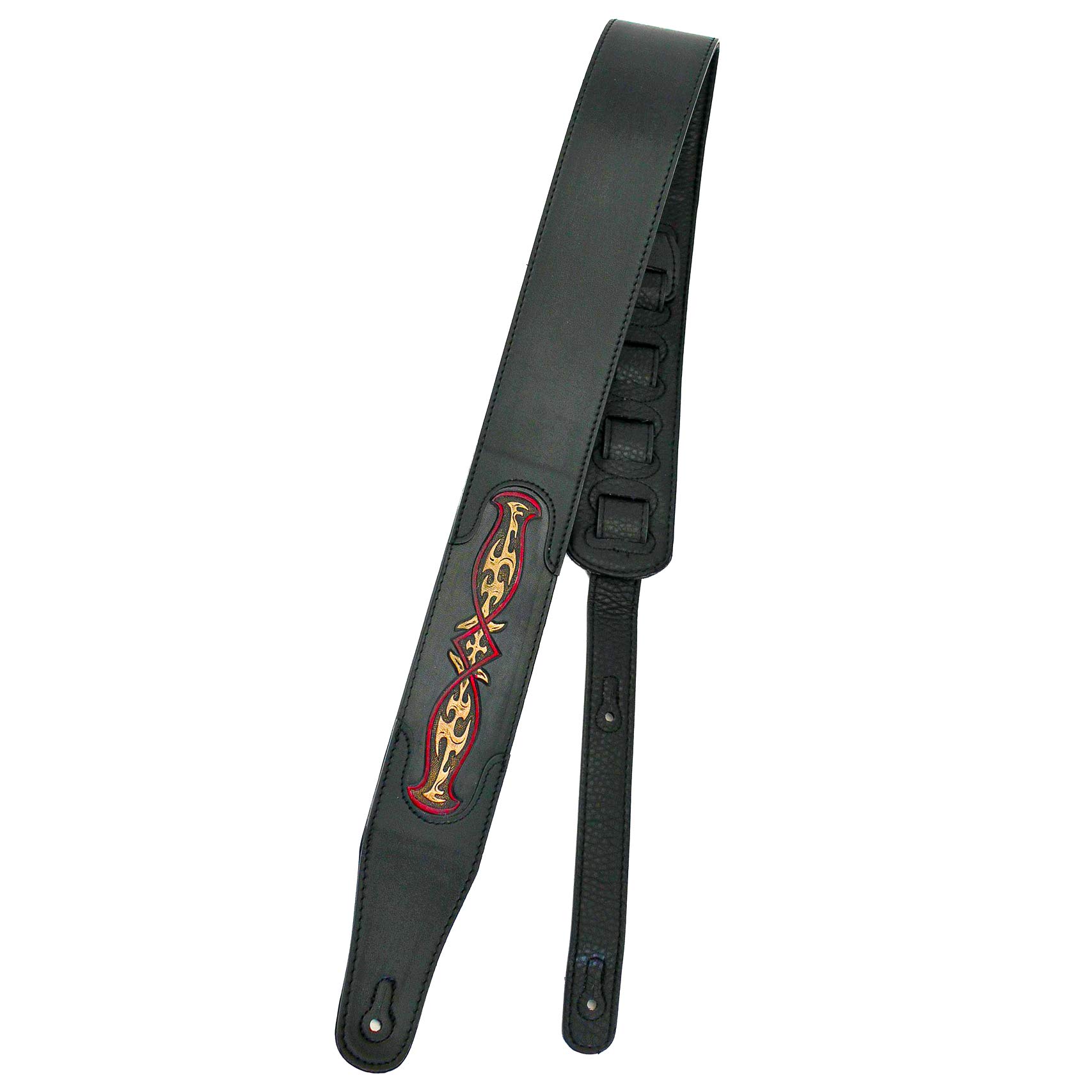 Walker & Williams cvg-103 negro correa para guitarra acolchada mano talladas diseño celta