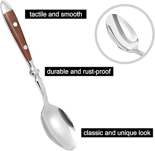 Vista 6 de 20-Piece Silverware Set Service for 4 with Two Rivets, Vintage Flatware Set, Stainless Steel Cutlery Set with Wood Grain Bakelite Handle,Dishwasher