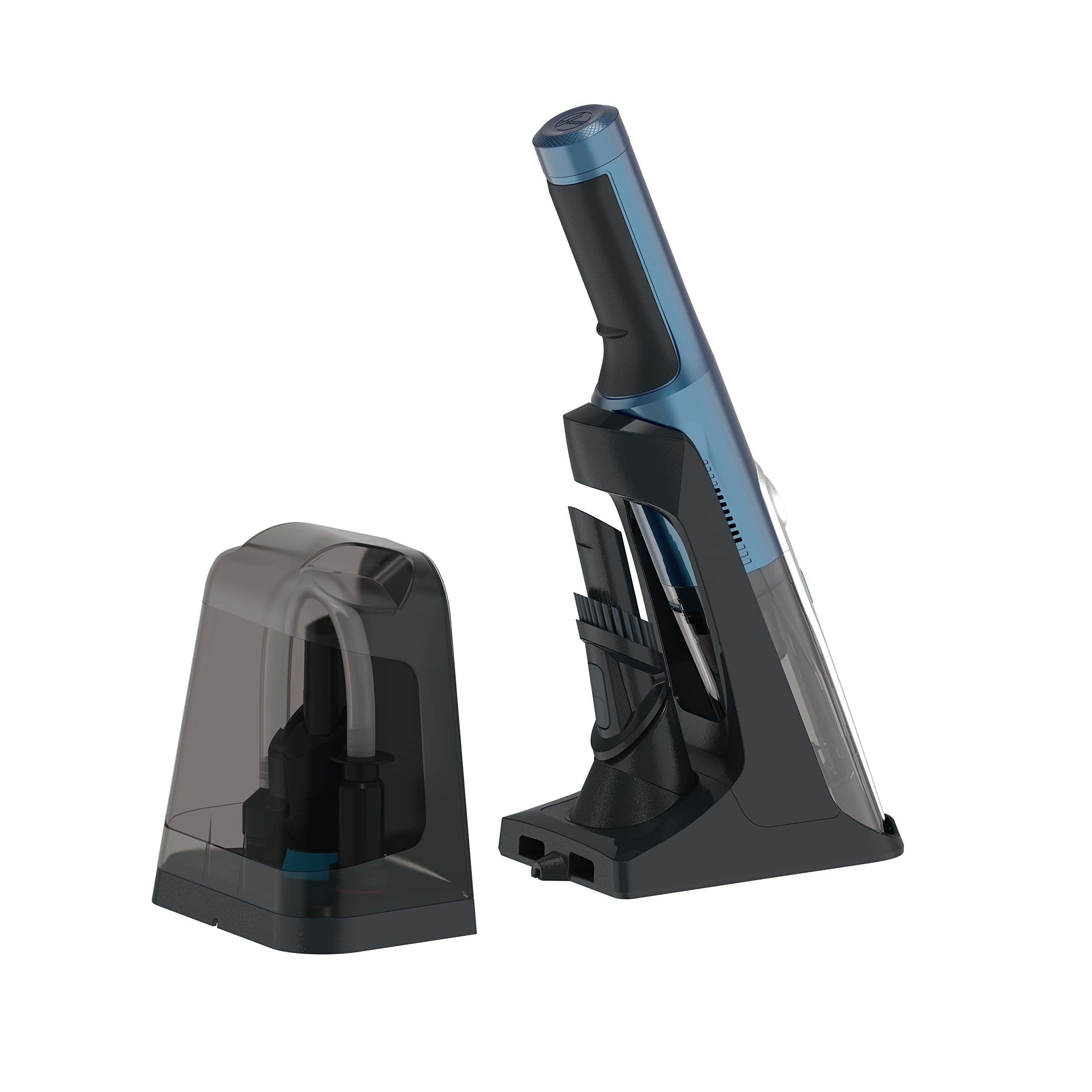 Hoover H-Handy 700 HH710BSS Aspirador de Mano sin Cable Potente, Almacenaje al Vacío, Kit Food&Space Saver, Motor Direct Impulse, Muy Potente 40AW, Carga ultrarápida, Luces LED, Muy Ligera