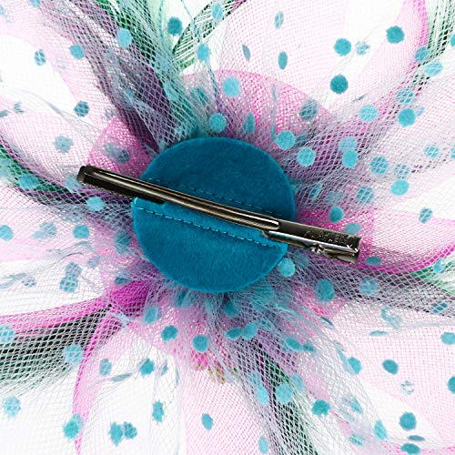 Image of DRESHOW Fascinators Hat Flower Mesh Ribbons Feathers on a Headband and a Clip Tea Party Headwear for Girls and Women