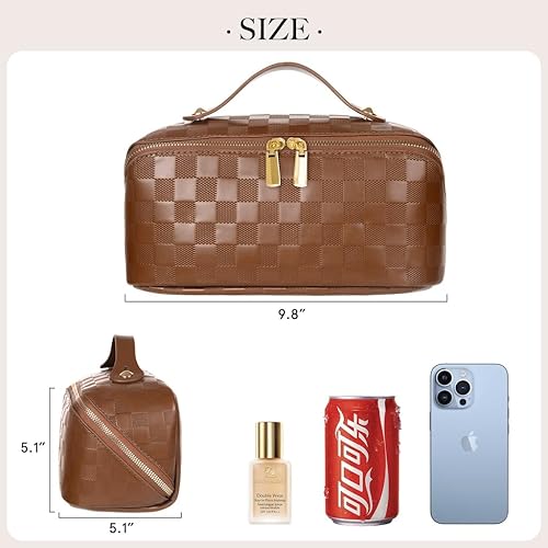 Miniatura 2 de Bolsa de maquillaje portátil grande Bolsa de cosméticos de viaje portátil para mujeres y niñas, bolsa de maquillaje de regalo, bolsa portátil con