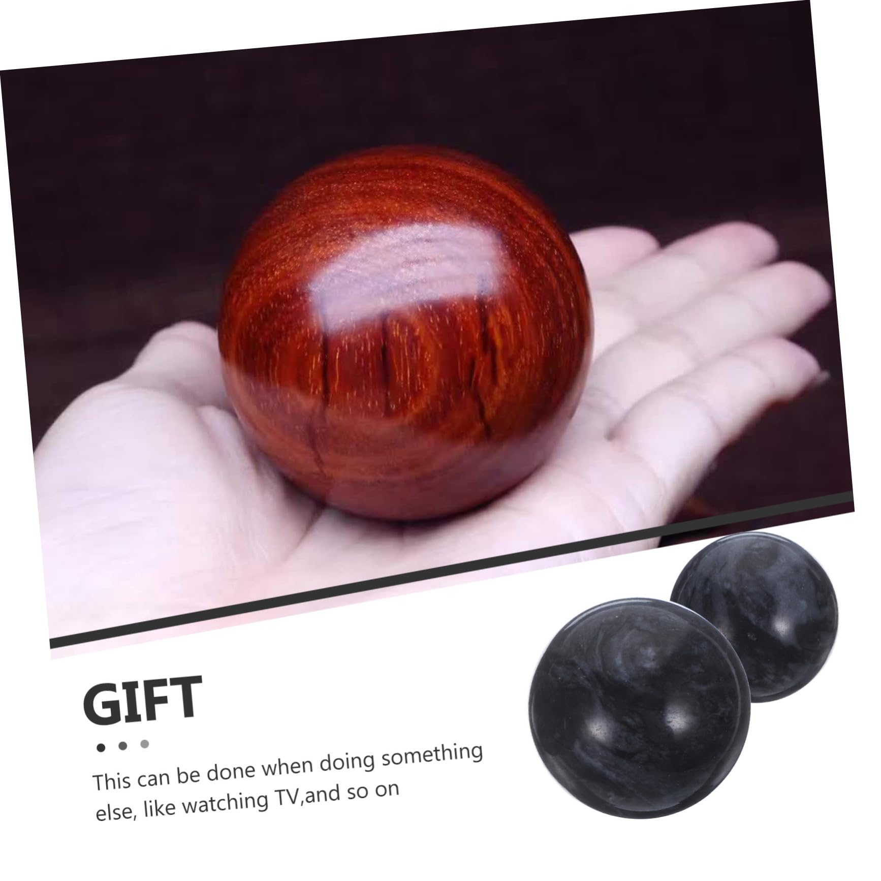 Bolas de Jade para Masaje de Mano, 2 Piezas Negras | Ejercicio Manual y Relajación, Estimulan la Circulación, Uso en Casa y Viendo la Televisión Color Aleatorio