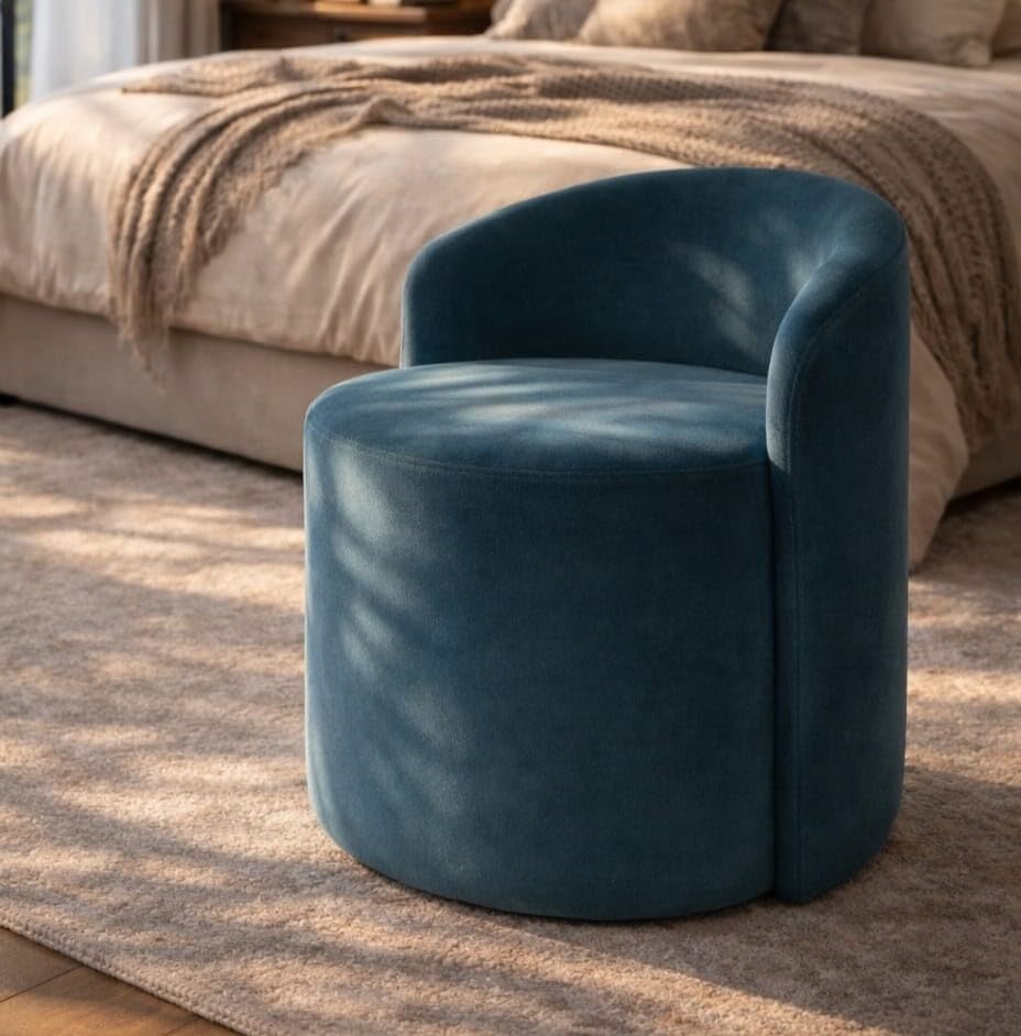 Image of Jaico Wood Seating mudda Puffy Stool Chair for Living Room, Dressing Table, Office, Home Decor, Ottoman pouffes, Sofa Type, and Large .Ottoman and Chair Combined into one (Green)
