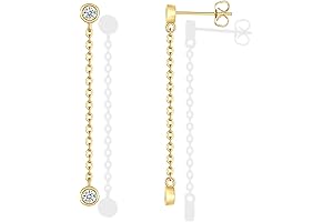 14k Gold Plated Simulate Diamond BTY Dangle Drop Earrings
