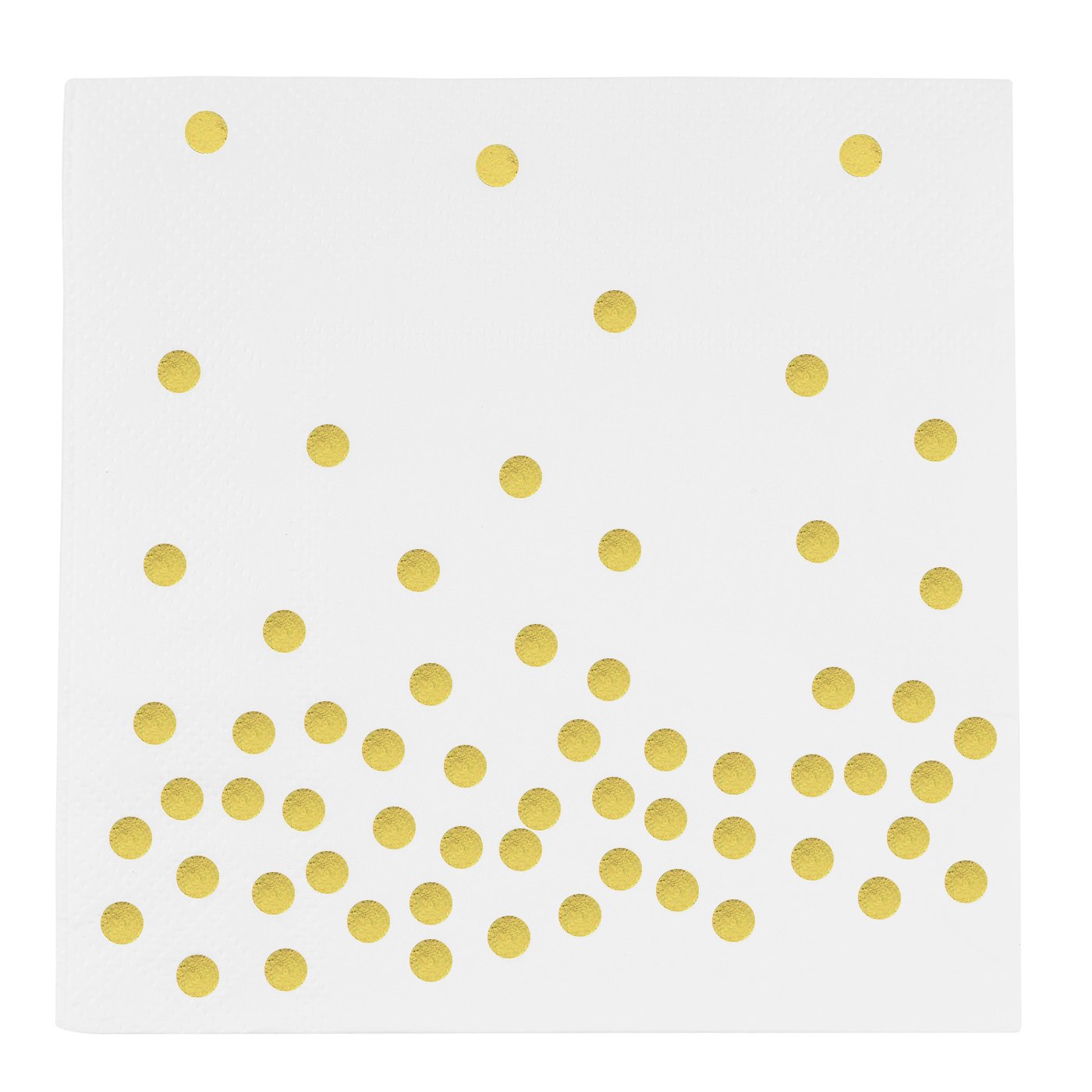 50 Paper Napkins, White with Sparkly Gold Dots, 50 Cocktail Napkins ALPNDOTCO50