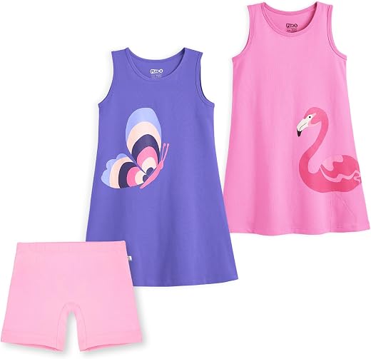 YouGotPlanB 100% Cotton Printed Above Knee Length Dress for Girls