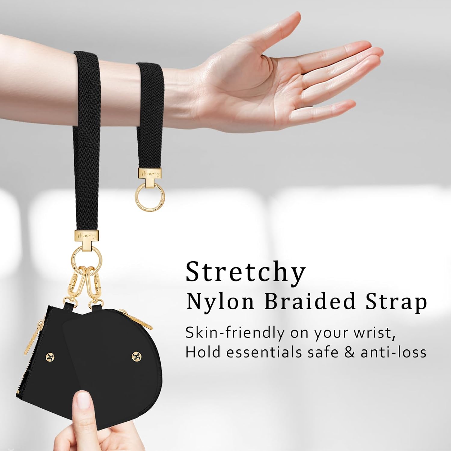 Keychain Wallet, Detachable Dual Pouch Wristlet Wallets for Women Men, Portable Mini Zip Around Small Wallet Coin Purse - Image 3