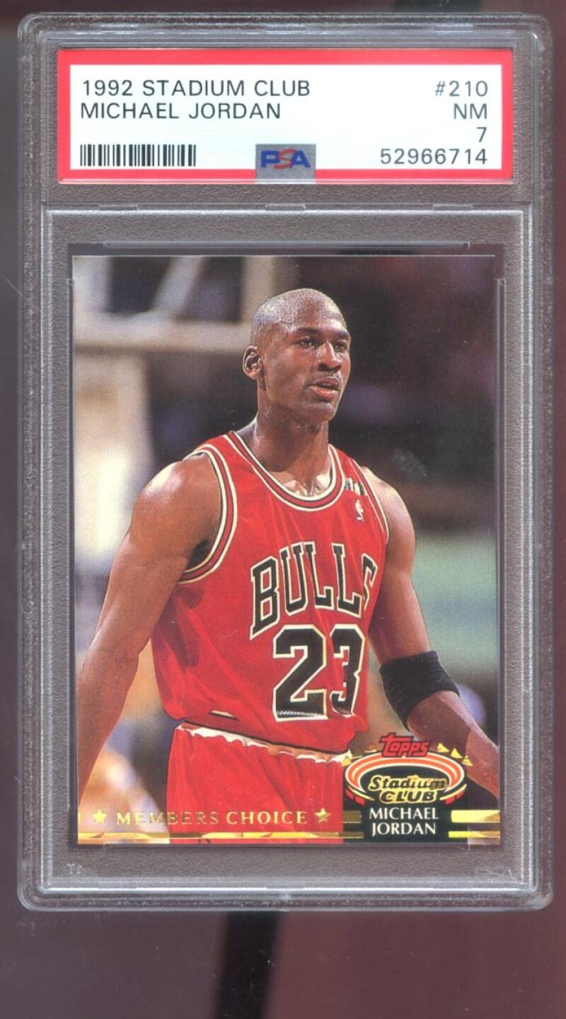 NBAカード　マイケルジョーダン　1992-1993 トレカ Amazon.com: 1992-93 Topps Stadium Club #210 Michael Jordan PSA 7