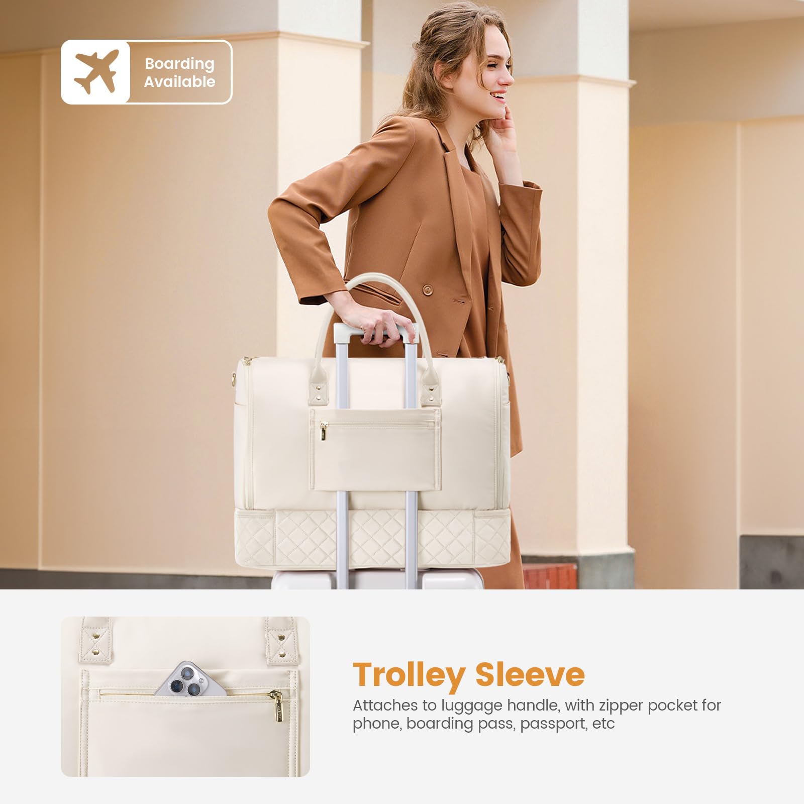 LOVEVOOK Bolsa de viaje, bolsa de traje, bolsa de ropa, bolsa de fin de semana, para hombre y mujer,