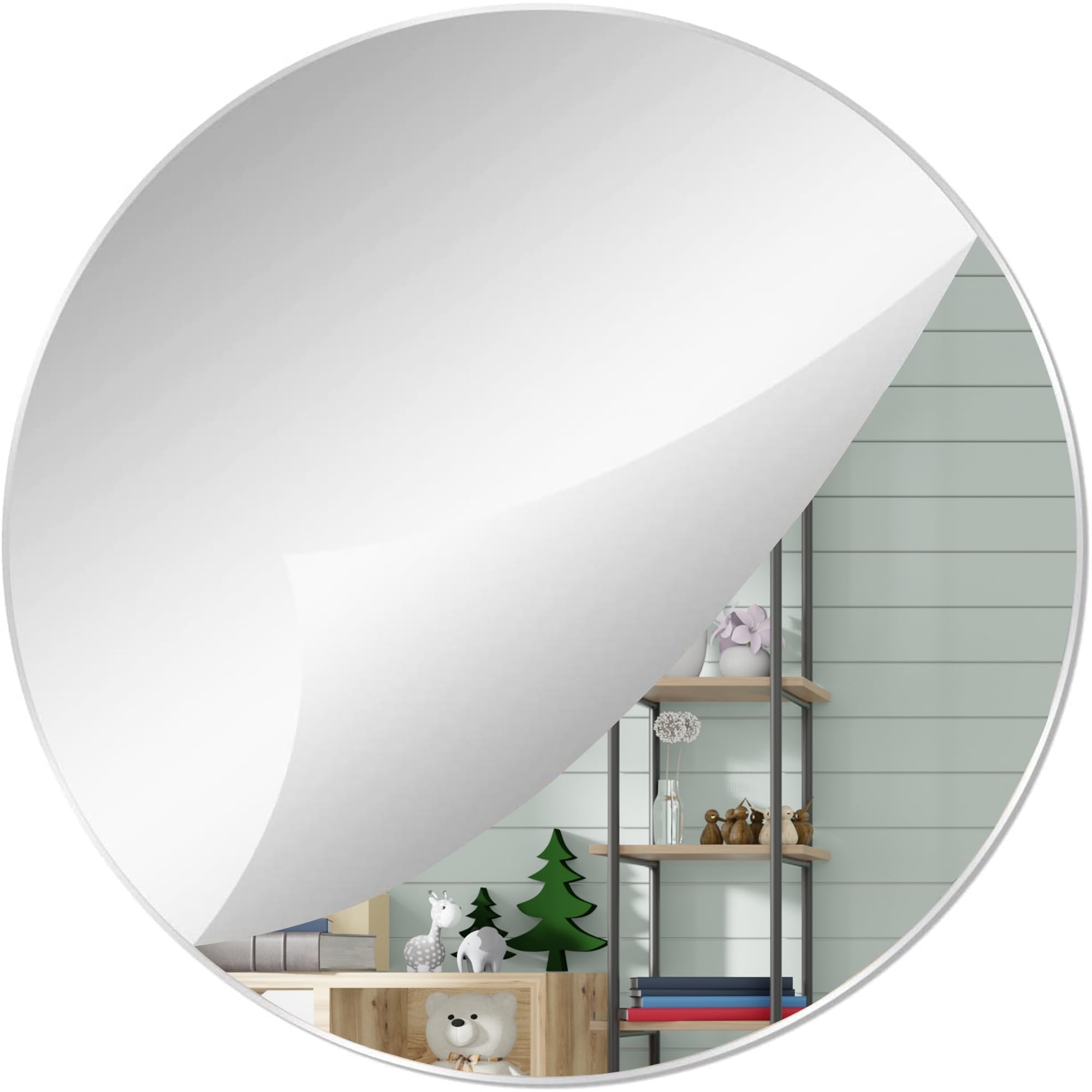 True Flair Silver Acrylic Mirror for Art and Craft Purpose Painting | Round Circle Mirror for Lippan Art, and Many More | 8 Inch X 8 Inch Pack of 1-image-14