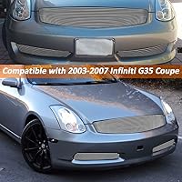 Vista 2 de Compatible con Infiniti G35 Coupé 03-07 parrilla frontal Billet Grill Grill Combo Inserto de aluminio pulido