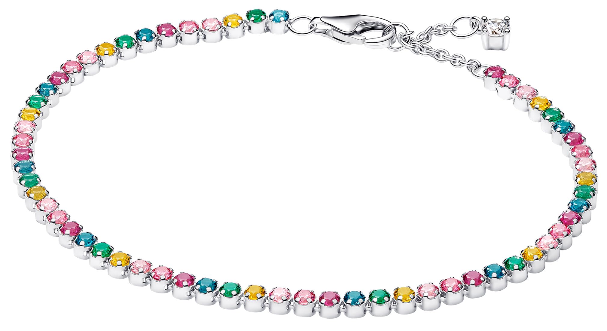 PANDORA Tennis-Armband für Damen in Regenbogenfarben Silber 593927C03