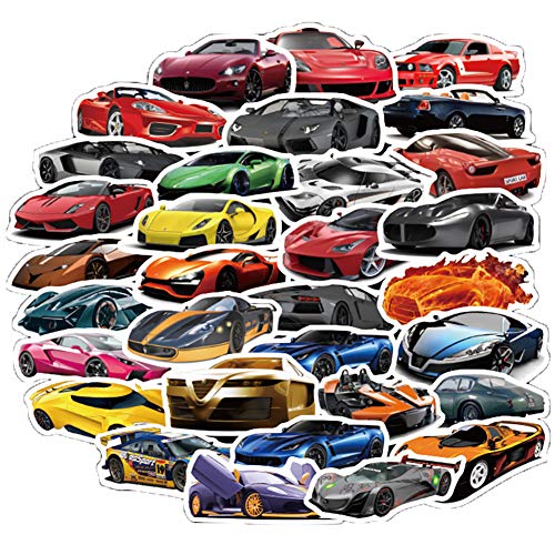 50枚 スポーツカーステッカーセット スポーツカー防水シール スーツケース バイク ヘルメットなど適用