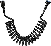 Vista 6 de Manguera de resorte telescópica flexible de PU con G1/2 (0.8 pulgadas, 0.787 in), interfaz de rosca interna, manguera de resorte, 118 pulgadas, gris