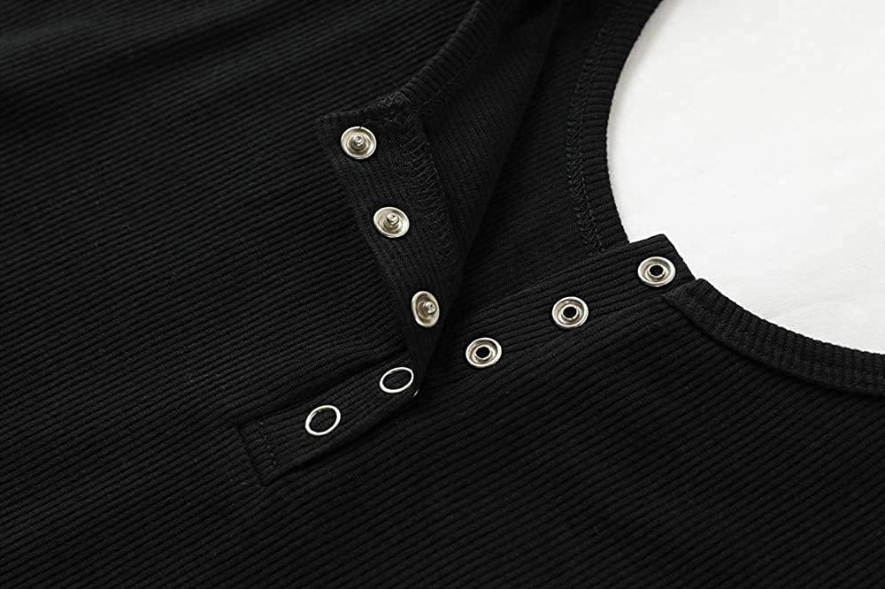 Deerludie & T Womens Scoop Neck Ribbed Tank Tops Low Cut Solid Sexy Summer Sleeveless Henley Tees Shirts - Image 6