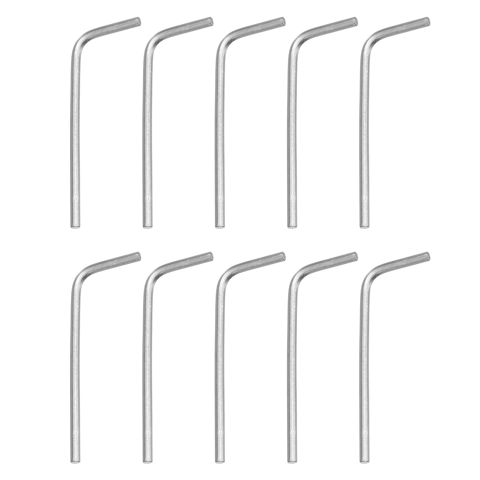 HARFINGTON 20 llaves hexagonales de 5/64 pulgadas 45# de acero al carbono en forma de L hexagonales SAE herramienta de reparación para reparación de bicicletas y motocicletas, tono plateado