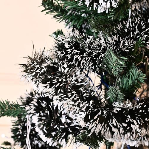 Image of Pack of 2 Snow Garland for Christmas Tree Decoration Ornaments Tinsel Snow Garlands for Xmas Home - Christmas Decorations Items Home Office Railing Decoc - (6 Ft Length) | PoPo Toys 
