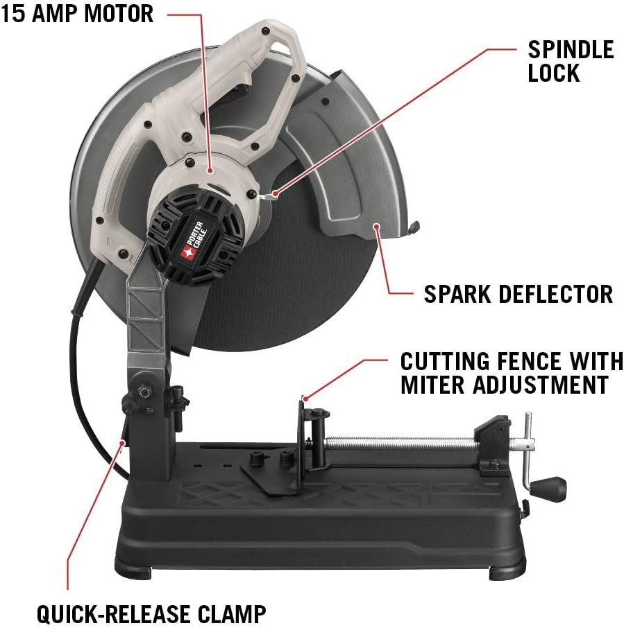 PORTER-CABLE 14-Inch Chop Saw (PCE700) and DEWALT 14-Inch x 7/64-Inch x 1-Inch Chop Saw Wheel (DWA8011)