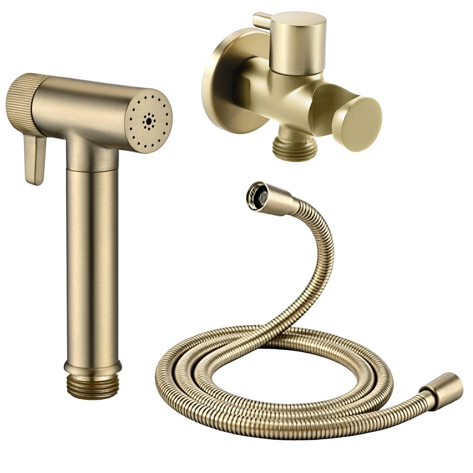 Bidet prysznicowy, kran bidet z regulowanym ciśnieniem wody, przenośny kran do toalety zestaw prysznicowy z zaworem i wężem prysznicowym 1,2 m, prysznic bidet do toalety pełna toaleta