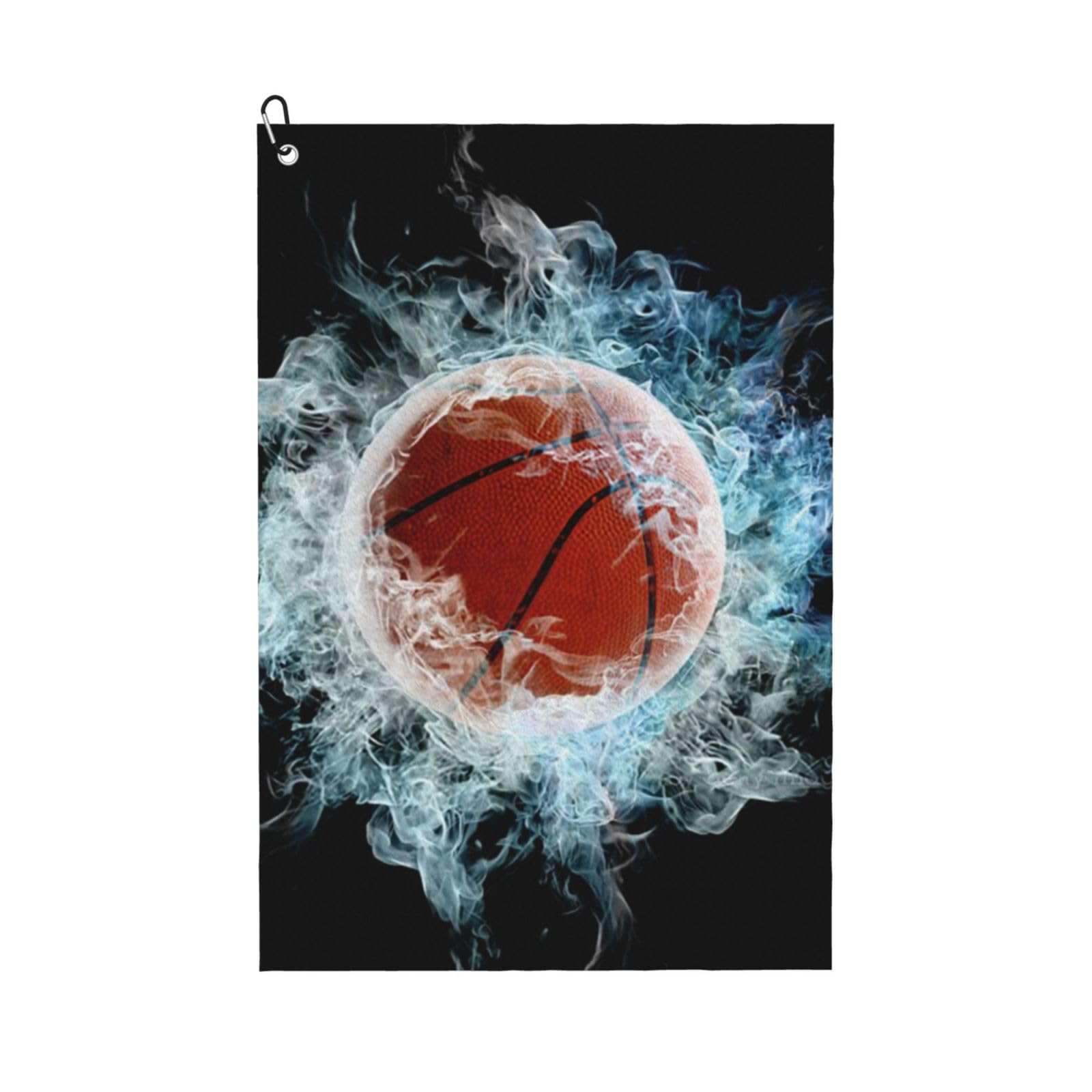 Hnnkloy Abstract Basketball, 16x24 in Portable Waffle Golf Towels with Carabiner Clip for Golf Bag