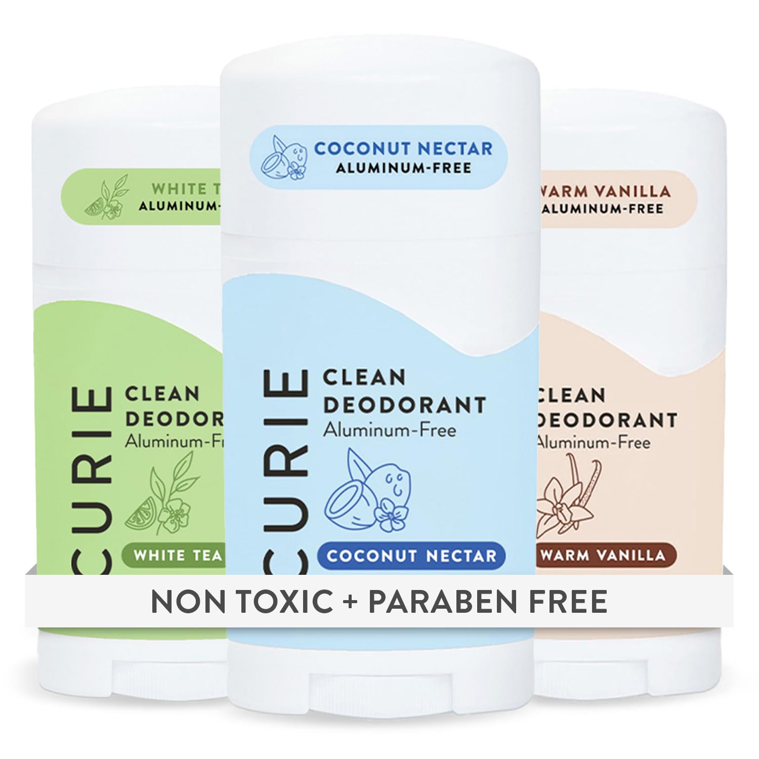 - Natural Deodorant for Women Fresh Faves Stick Trio - Coconut Nectar, White Tea and Warm Vanilla - Aluminum Free, Clean, Sustainable, Vegan, Paraben Free (3pk)