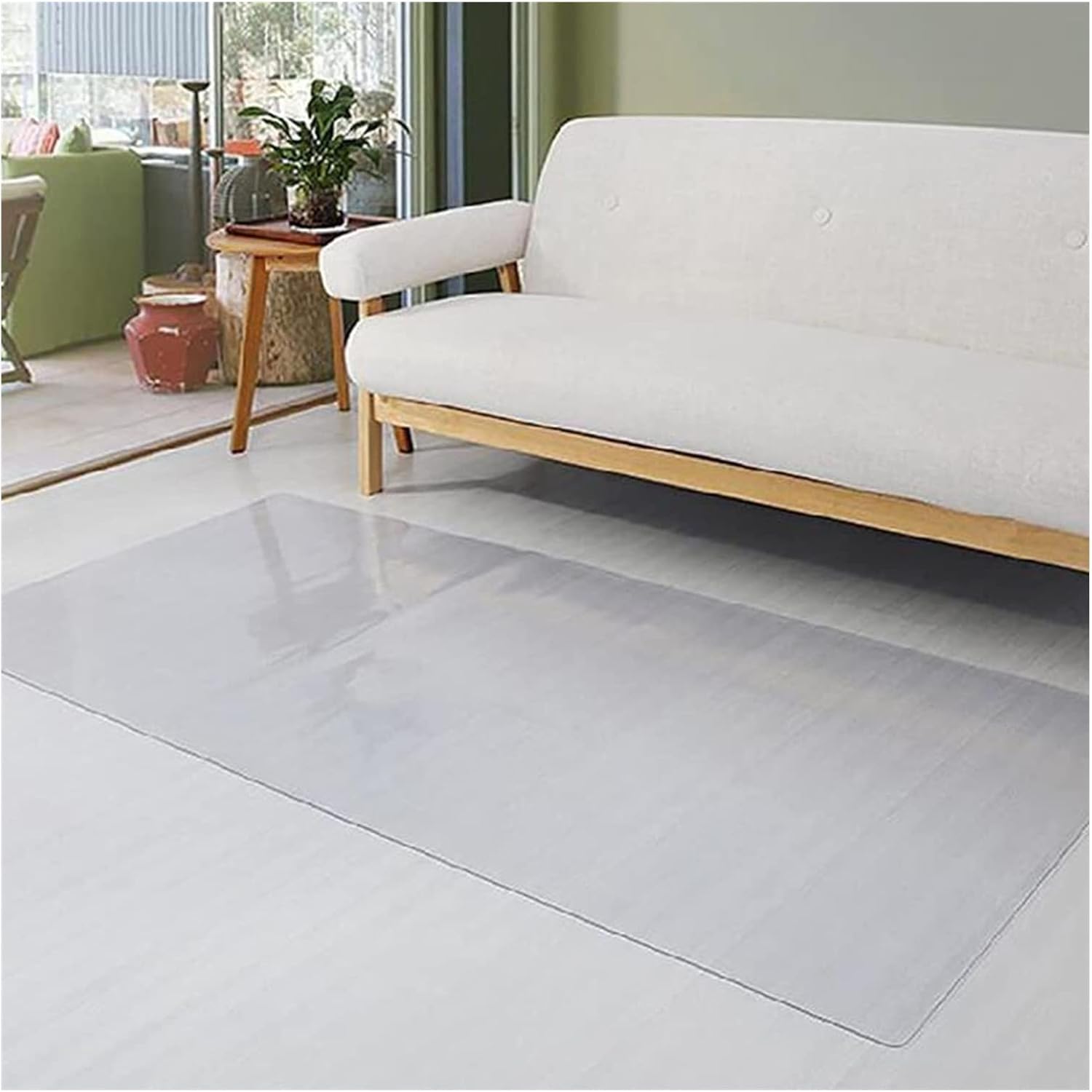 Area Rug Large Clear Vinyl Runner Rug for Hard Wood/Tile Floor, Extra Long Plastic Hallway Carpet Protector,60/80/100/120/140/160cm Wide,Door Mats, Indoor Outdor(100x100cm(3.3x3.3FT))