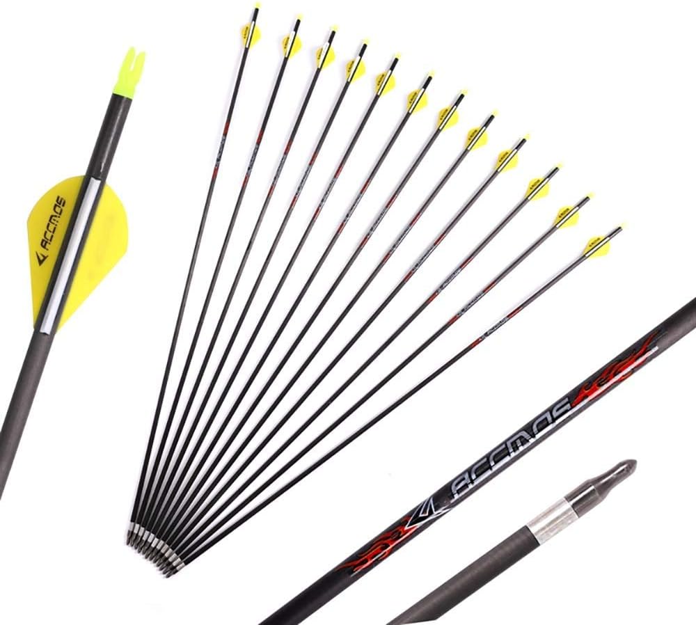 700 Spine Arrow 30 Inch Arrow Target Practice Arrow Hunting Arrow Carbon Arrows Compound Bow Recurve Bow Adult Youth Archery Indoor Outdoor Shooting Field Tip