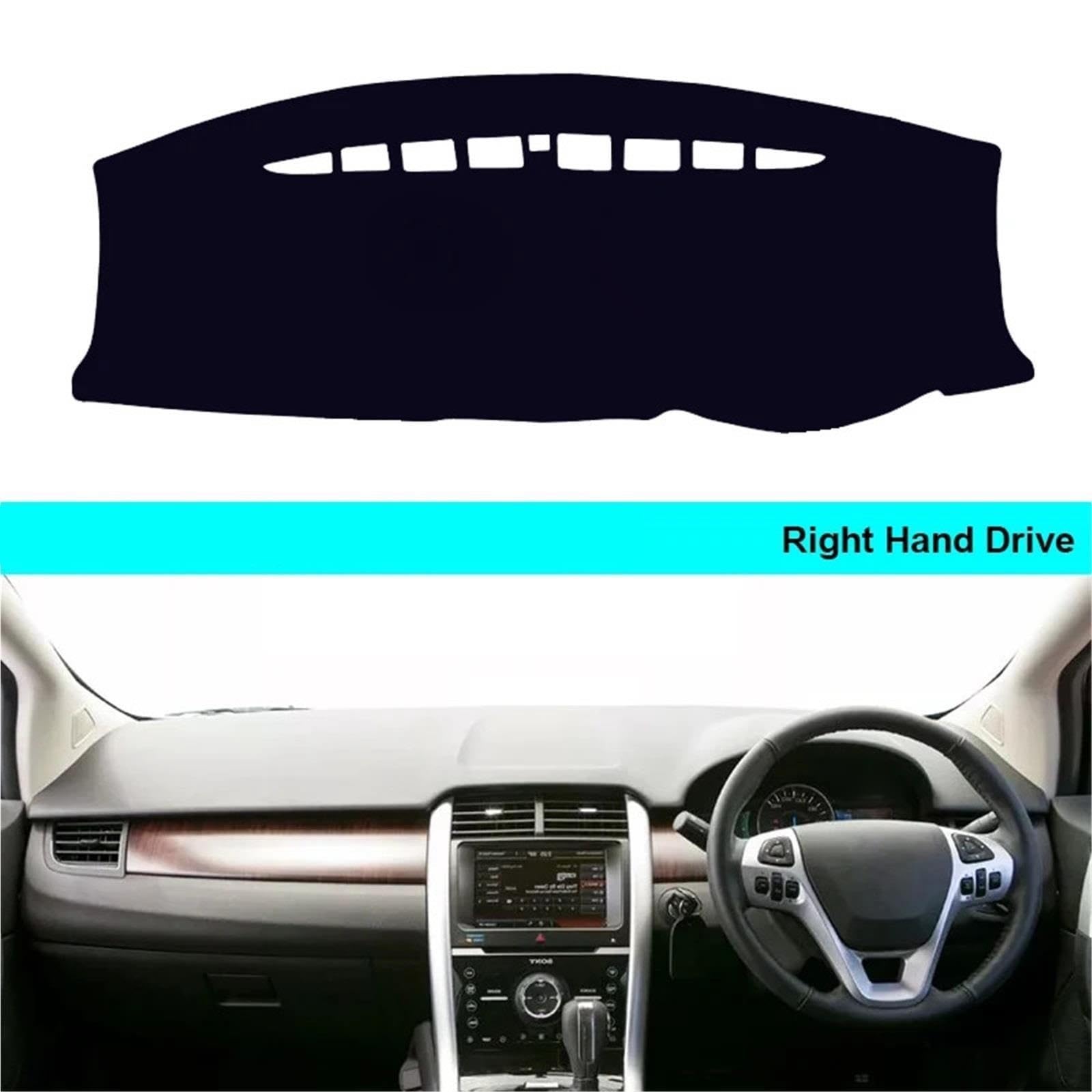 mata na deskę rozdzielczą Pasuje do Forda Edge MK1 2007-2014 LHD RHD Auto Dash Mat Carpet Cape przeciwsłoneczna Pokrowiec na deskę rozdzielczą samochodu Dashmat rozdzielczą samochodu(LHD Red No Audio)