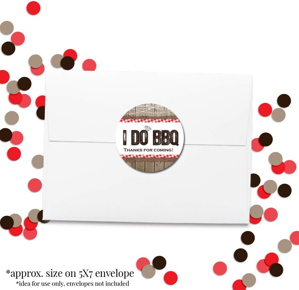 I Do BBQ Engagement Party Thank You Sticker Labels, 40 2" Party Circle Stickers by AmandaCreation, Great for Party Favors, Envelope Seals & Goodie Bags (Pack of 2)
