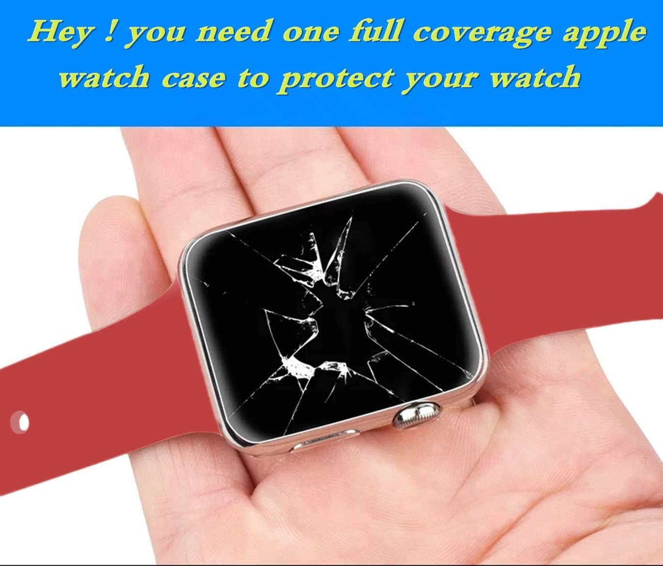 【2 Pack】 Compatible with Apple Watch Screen Protector 38mm All-Around Clear Protective Apple Watch Case and Apple Watch Bumper Cover Compatible Iwatch Watch Series 3 2 38mm