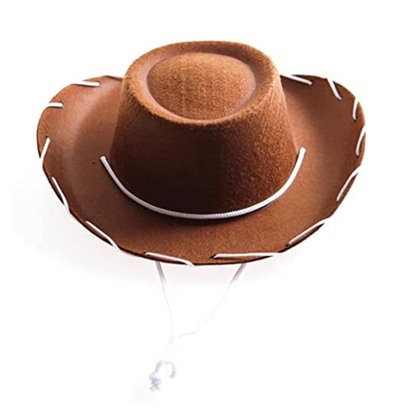vrfvsdasAAS cowboy hat, Brown Red Felt Cowboy Hat Western Cowgirl Cap Fancy Dress Costume Child Outfit For Party Role(Brown)